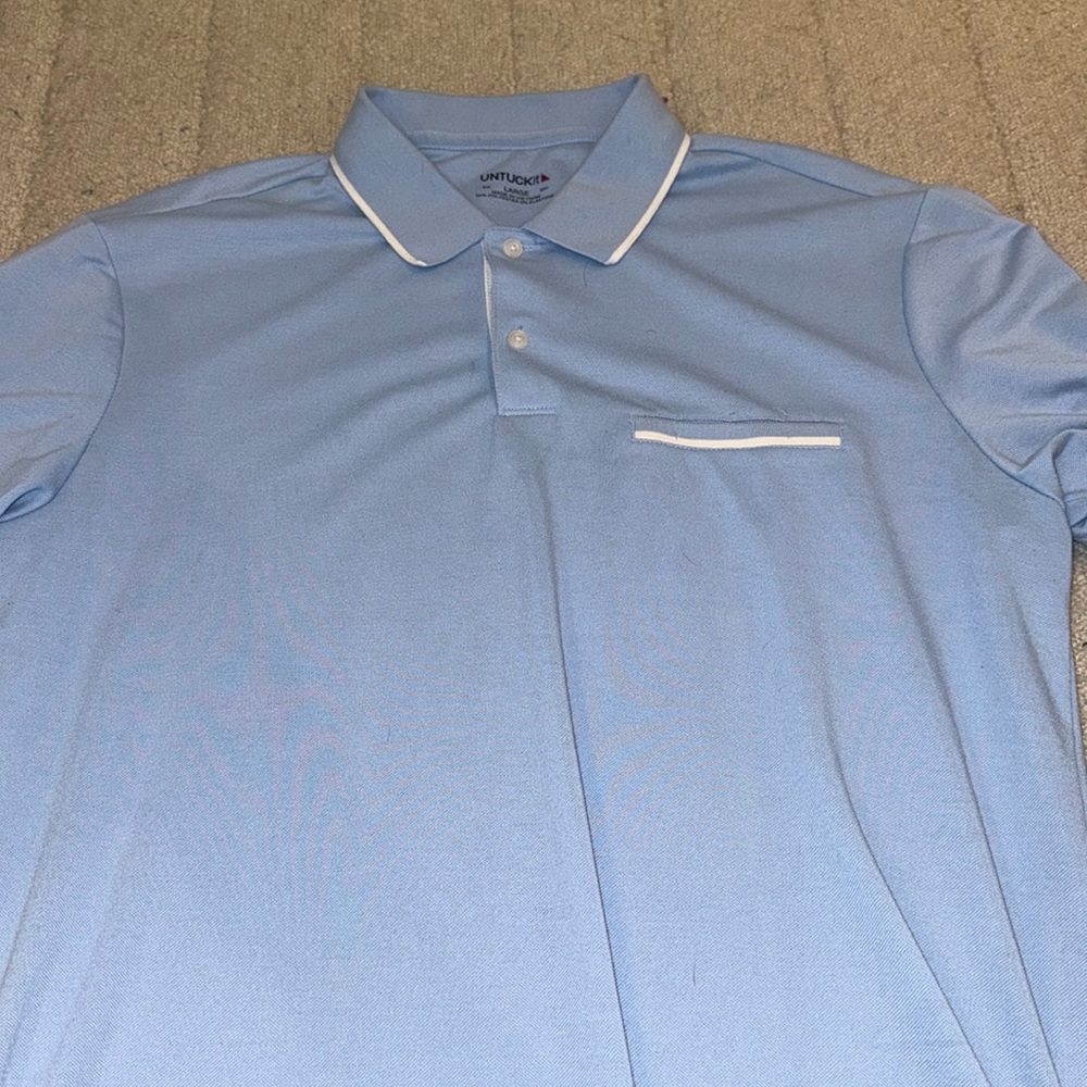 Untuckit Light Blue Cotton Polo.
